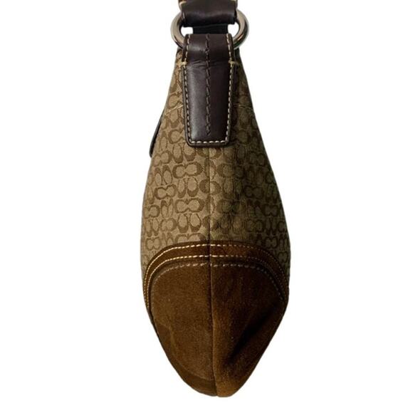 COACH Brown Signature Canvas Hobo Shoulder Bag - Picture 3 of 7